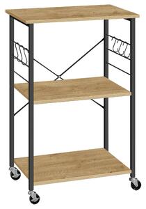 Dekorstudio Pojazdná kuchynská skrinka KKS060B88 60x40x89 cm – Dub artisan / čierna