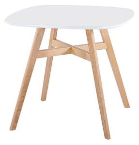 TEMPO Jedálenský stôl, biela/prírodná, 80x80 cm, DEJAN 2 NEW