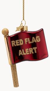 Ručne fúkaná vianočná ozdoba Red Flag