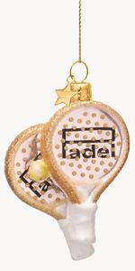 Ručne fúkaná vianočná ozdoba Padel Racket