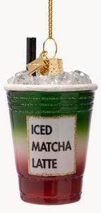Ručne fúkaná vianočná ozdoba Strawberry Iced Matcha