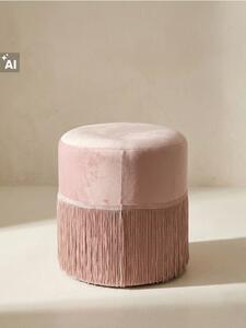 Sinsay - Puf s ozdobnými strapcami - pastelová ružová