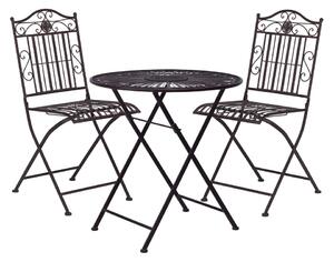 TERRACE HILL Balkónový set 2 ks stoličky a 1 ks stôl - tm. hnedá