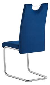 TEMPO Jedálenská stolička, modrá Velvet látka, ABIRA NEW