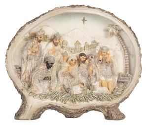 Béžová vianočná dekorácia Betlehem Nativity Scene - 18*4*15 cm - Clayre & Eef