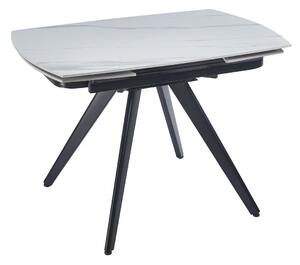 Dekorstudio Rozkladací jedálenský stôl s mramorovou doskou 120-180x80 cm - biely