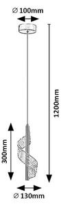 RABALUX 72414 Zofrael závesné svietidlo D130mm LED 6W/950/550lm 3000K zlatá, priehľadná