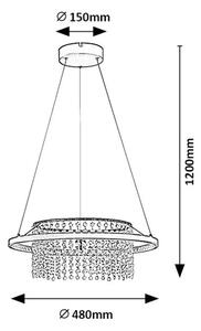RABALUX 72353 Maribell závesné svietidlo D480mm LED 40W/5000/2250lm 3000-4000K čierna, DIP switch