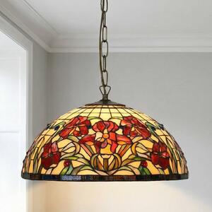 Artistar Klasická závesná lampa ELINE, 1xE27, Viacfarebné, Obývacia izba / jedáleň, Sklo, Tiffany, Závesné svietidlo