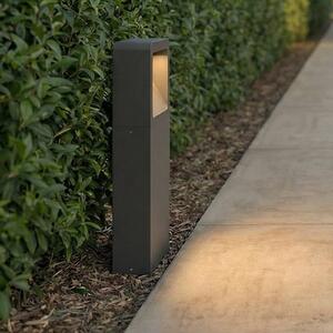 Lucande LED podstavná lampa Leya, 35 cm, antracitová, kov, IP54, Čierna, Hliník, Moderný, Vonkajčie stĺpové osvetlenie
