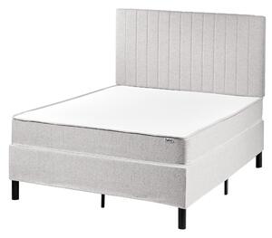 Kontinentálna posteľ s čelom sivá polyester čalúnený rám 120 x 200 cm pružinový matrac spálňa