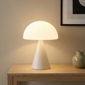 Stolová LED lampa Blip, biela, sklo, dotykový stmievač, Biela / opálová, Obývacia izba / jedáleň, Sklo, Moderný, Stolová lampa