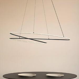 Lucande LED závesné svietidlo Gavril, 100 cm, čierne, stmievateľné, Čierna, Obývacia izba / jedáleň, kov, Moderný, Závesné svietidlo