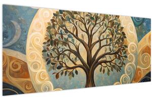 Obraz – Strom života a špirály (120x50 cm)