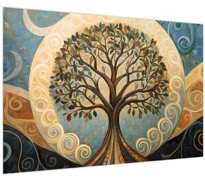 Obraz – Strom života a špirály (90x60 cm)