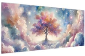 Obraz – Strom života v oblakoch (120x50 cm)