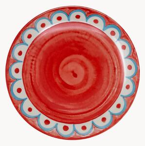 Porcelánové plytké taniere Tangeri Red, 6 ks