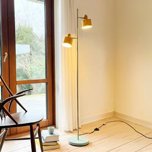 Dyberg Larsen Ocean stojaca lampa kari/tyrkys, Žltá / oranžová, Pracovňa / Kancelária, kov, Vintage, Stojaca lampa