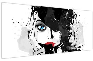 Obraz - Tajomná žena (120x50 cm)