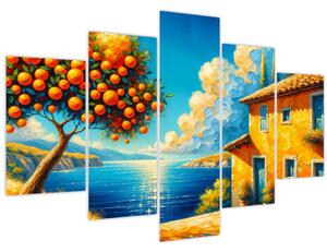 Obraz - Dom s pomarančmi II. (150x105 cm)
