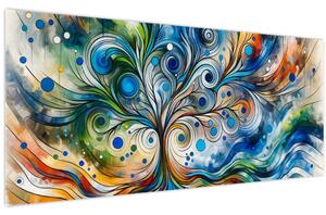 Obraz – Farebný energetický strom (120x50 cm)