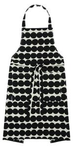 Marimekko Kuchynská zástera Räsymatto, bavlna-čierna