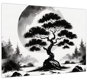 Obraz – Čiernobiela bonsai (70x50 cm)