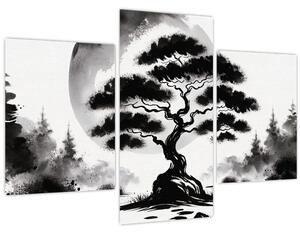 Obraz – Čiernobiela bonsai (90x60 cm)