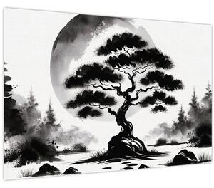 Obraz – Čiernobiela bonsai (90x60 cm)