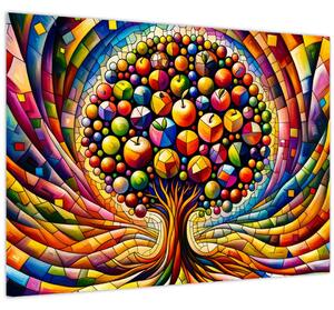 Obraz – Farebný strom s jablkami (70x50 cm)