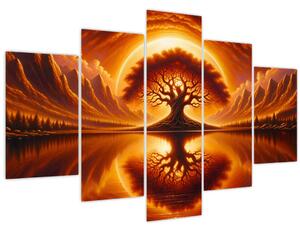 Obraz – Strom v krvavom slnku (150x105 cm)