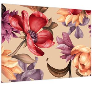 Obraz - Vintage kvety (70x50 cm)