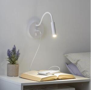 Brilagi - LED Flexibilná nástenná lampa s USB portom MAYA LED/3W/230V biela
