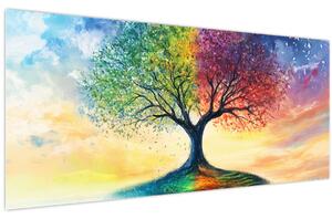 Obraz – Maľovaný strom ročných období (120x50 cm)