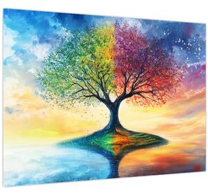 Obraz – Maľovaný strom ročných období (70x50 cm)