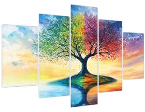 Obraz – Maľovaný strom ročných období (150x105 cm)