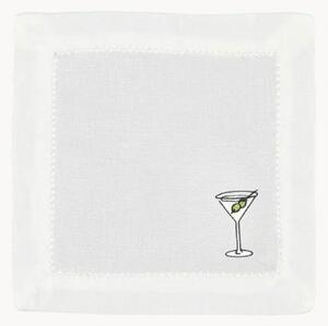 Kokteilový obrúsok's výšivkou pohára Martini