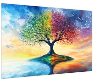 Obraz – Maľovaný strom ročných období (90x60 cm)