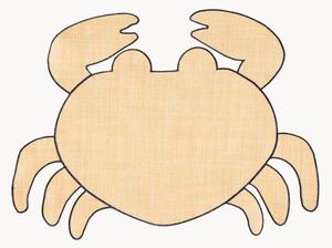 Rafiové prestieranie v tvare kraba's vyšívaným okrajom Crab