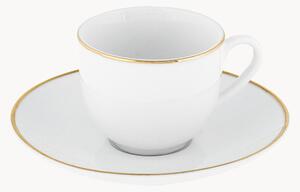 Porcelánové šálky na kávu's podšálkami Gold Chic, 6 ks