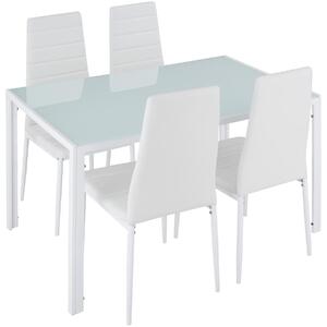 TecTake GmbH jedálenský set berlin 4 + 1 - biela