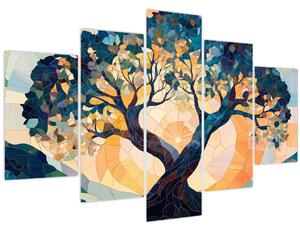 Obraz – Mozaika – slnko a strom II. (150x105 cm)