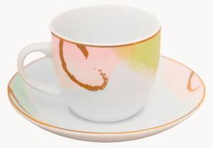Porcelánové šálky na kávu's podšálkami Acquerello, 6 ks