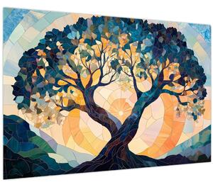 Obraz – Mozaika – slnko a strom II. (90x60 cm)