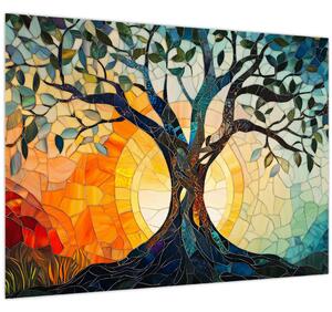 Obraz – Mozaika – slnko a strom I. (70x50 cm)