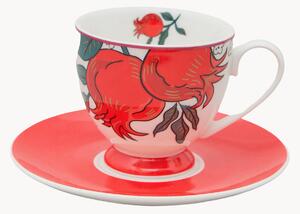 Porcelánové šálky na kávu's podšálkami Alice, 3 ks