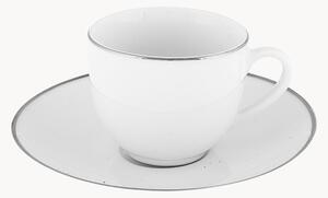 Porcelánové šálky na kávu's podšálkami Platinum Chic, 6 ks