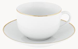 Porcelánové šálky na čaj's podšálkami Gold Chic, 4 ks