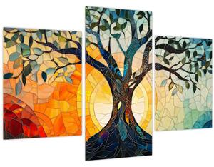 Obraz – Mozaika – slnko a strom I. (90x60 cm)