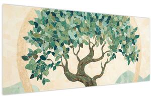 Obraz – Elegantná mozaika so stromom (120x50 cm)